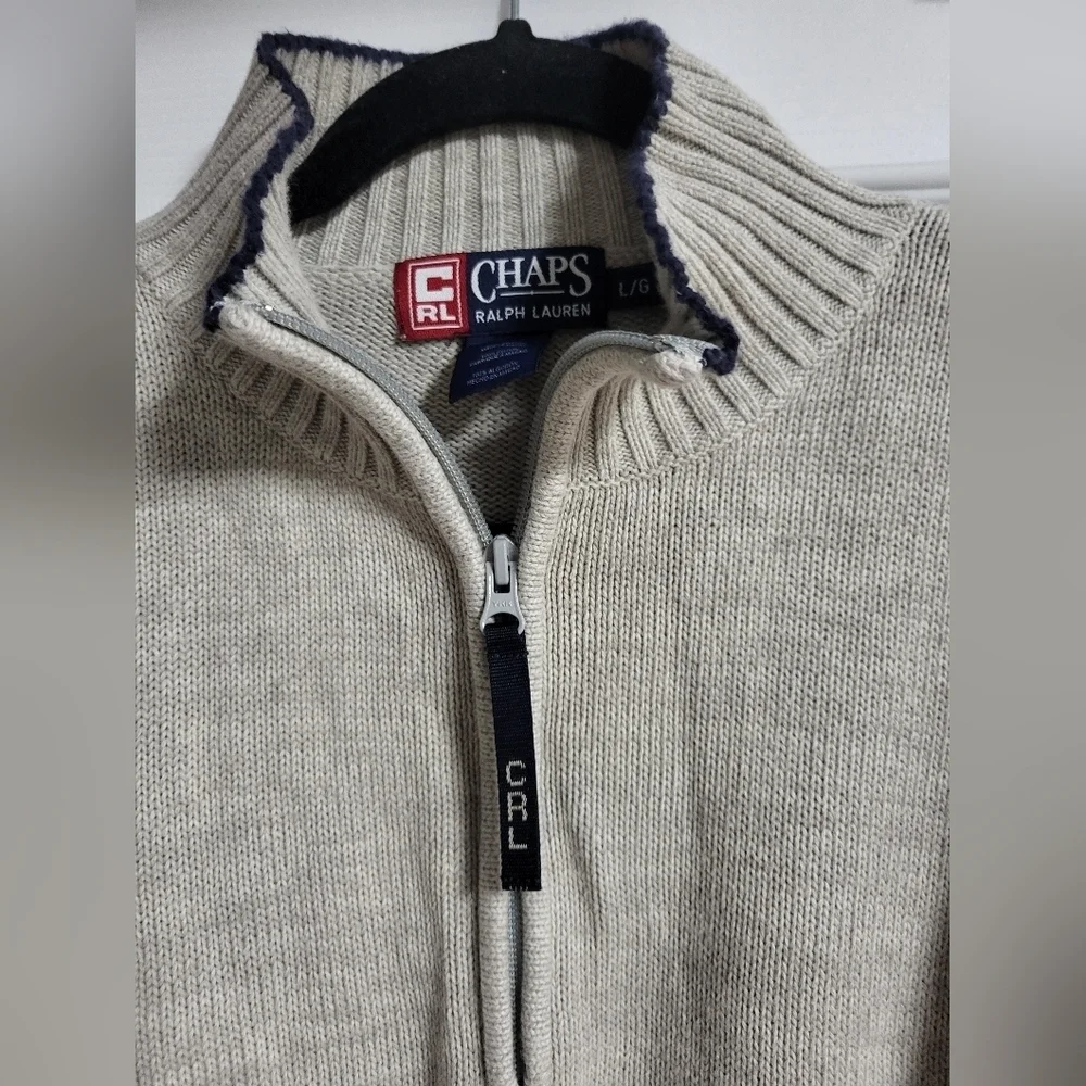 Chaps Ralph Lauren-Mens Half Zip Sweater-NWOT-Size L